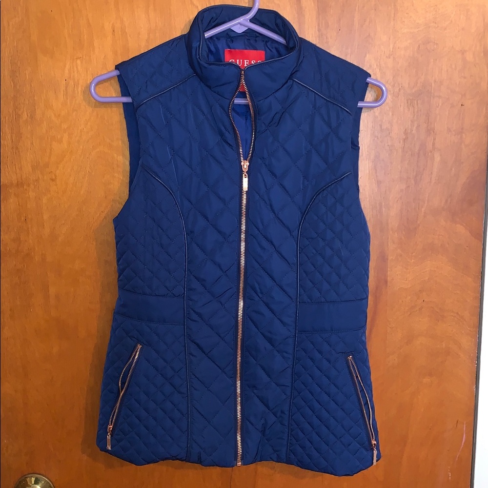 Guess Dark Blue Quilted Vest